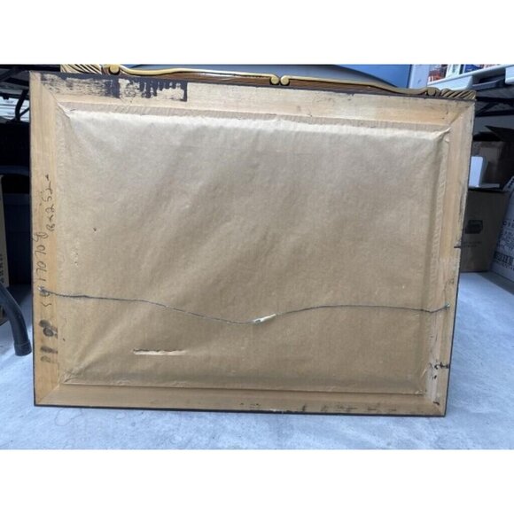 Pair Antique Needlepoints In Beautiful Frames! Couples, Rococo “The Swing” 32x25 - Picture 6 of 6